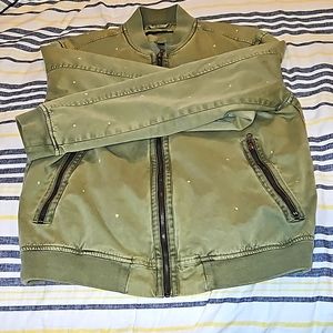 JOHN VARVATOS LETTUCE GREEN BOMBER JACKET SIZE MEDIUM RETAILS $495